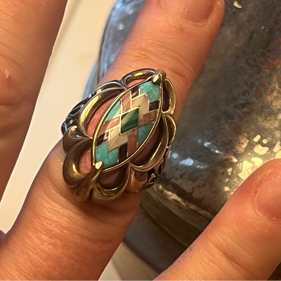 Rare Vintage Carolyn Pollack “Maine-ly Mauve” 925 Necklace and Ring set - Picture 7 of 8